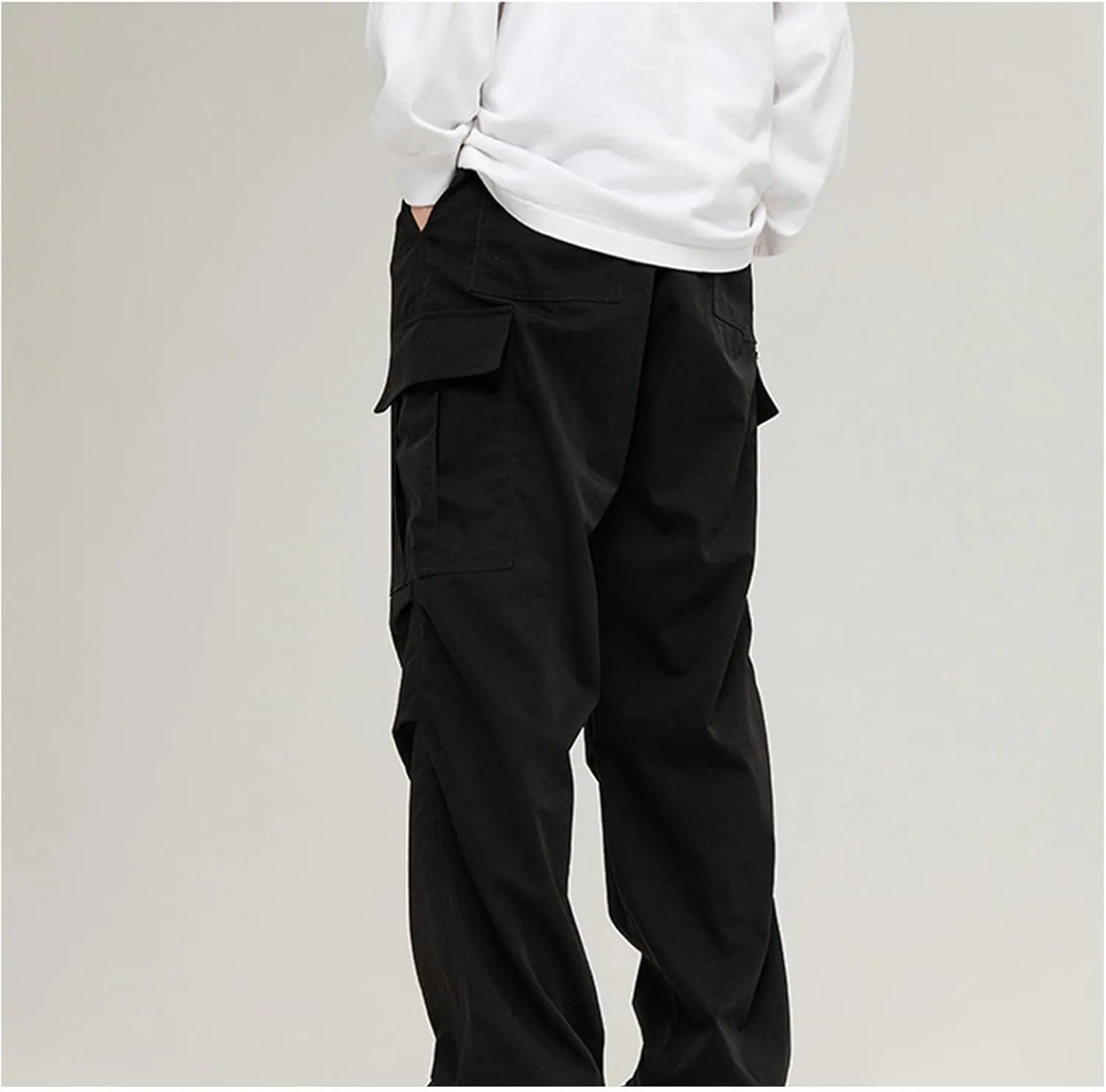 2024 Lightweight Cargo Pants for Men Ripstop Elastic Waist Belt Tactical Work Pants Outdoor Waterproof Hiking Pants