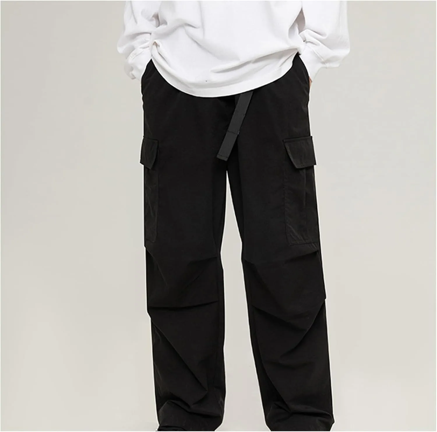 2024 Lightweight Cargo Pants for Men Ripstop Elastic Waist Belt Tactical Work Pants Outdoor Waterproof Hiking Pants