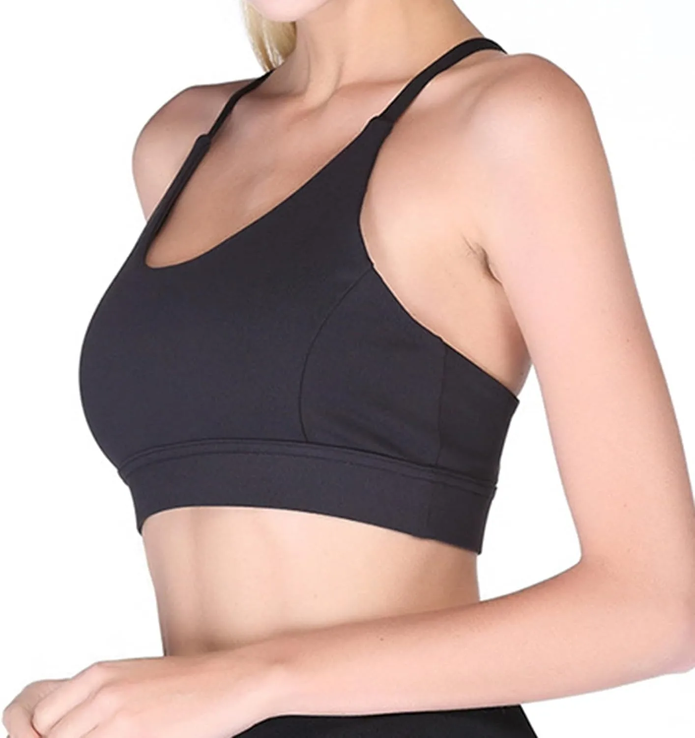 2025 Sports Bra for Women Y Back Padded Strappy Sports Bras Medium Support Workout Yoga Bra with Removable Cups
