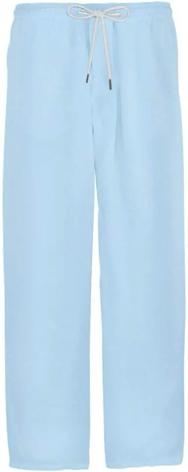 Akklian Mens Linen Drawstring Pants Elastic Waist Lightweight Trouser Casual Loose Summer Beach Yoga Pant Soft Comfy Trouser