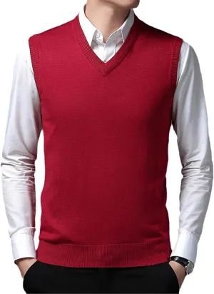 Autumn And Winter Men's Cashmere Sweater Vest V-Neck Sweater Loose Men's Knitted Vest