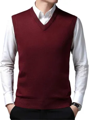 Autumn And Winter Men's Cashmere Sweater Vest V-Neck Sweater Loose Men's Knitted Vest