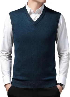 Autumn And Winter Men's Cashmere Sweater Vest V-Neck Sweater Loose Men's Knitted Vest