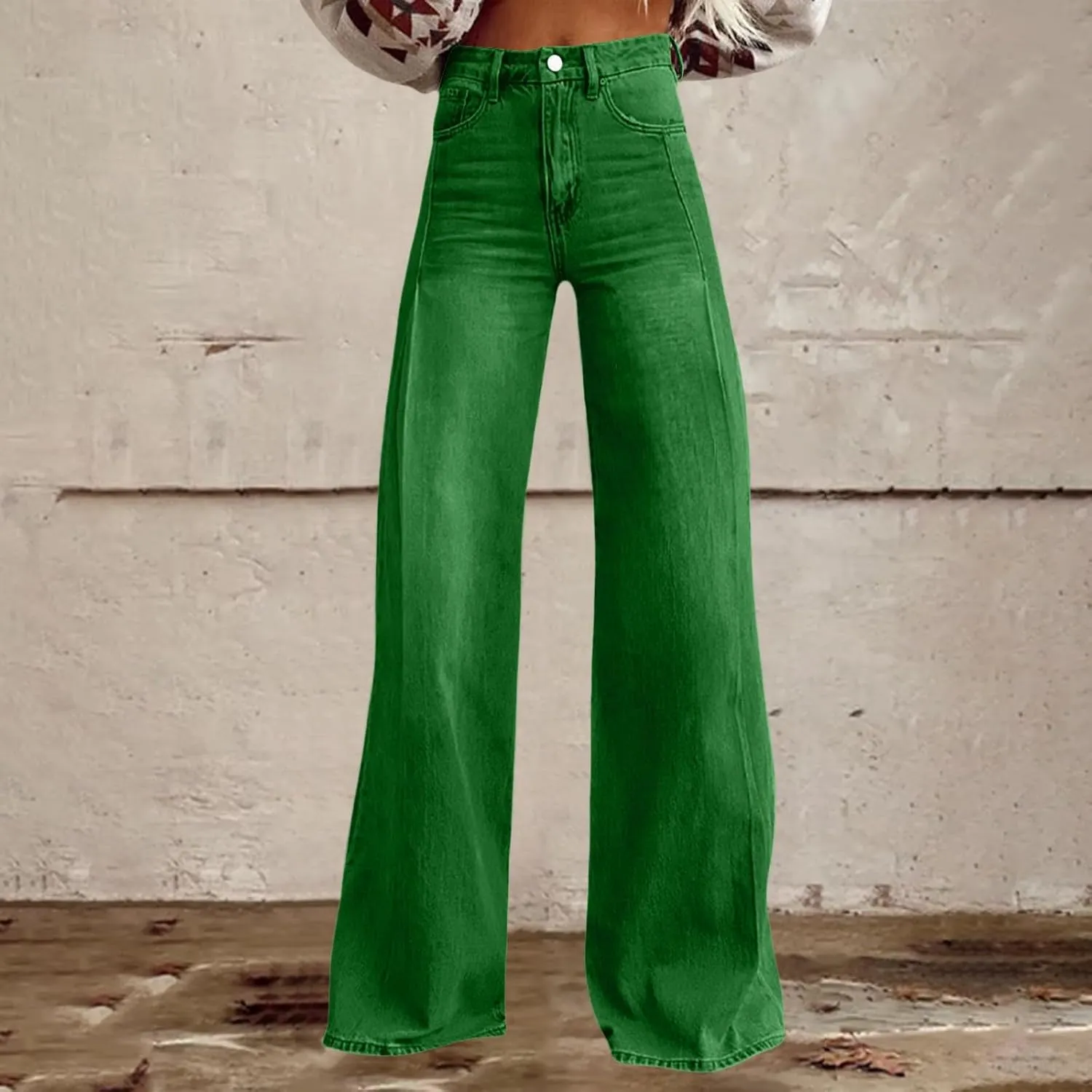 Baggy Pants for Women 2025 Summer Fashion Wide Leg Bell Bottoms 90s Vintage Print Y2K Streetwear Going Out Trousers