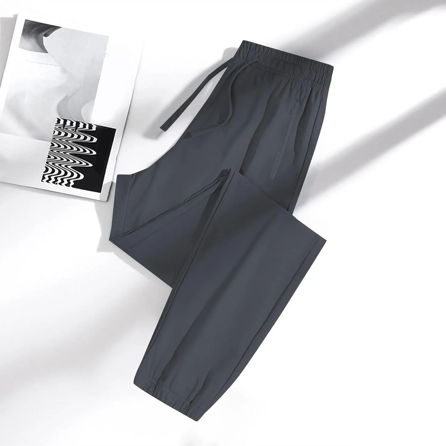 Beeswan Pants for Women Stretch Active Comfy Quick Dry Work Sport Running Sweatpants Summer Breathable Ice Silk Jogger
