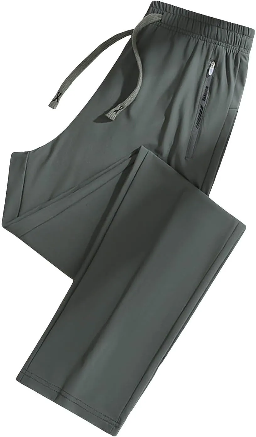 Beeswan Pants for Women Stretch Straight Leg Drawstring Trousers Summer Trendy Breathable Casual Pants with Pockets