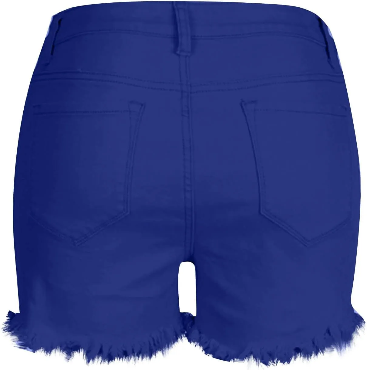 BTDECLAR Women's Raw Hem Jeans Shorts High Waisted Stretchy Frayed Distressed Denim Shorts Slim Casual Comfy Cargo Shorts