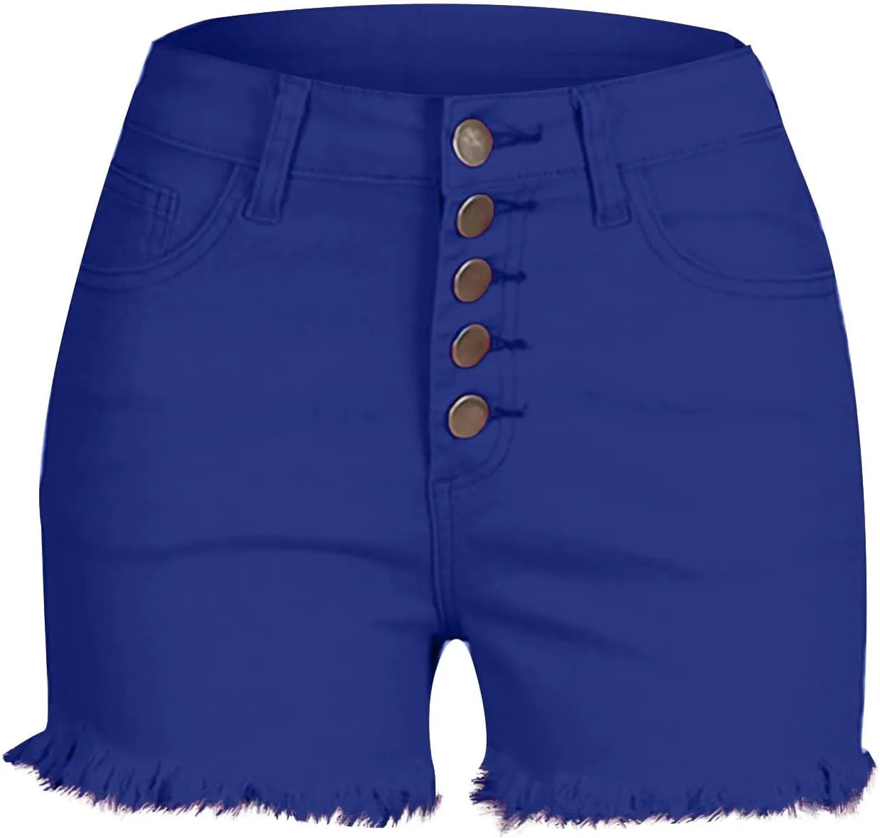 BTDECLAR Women's Raw Hem Jeans Shorts High Waisted Stretchy Frayed Distressed Denim Shorts Slim Casual Comfy Cargo Shorts