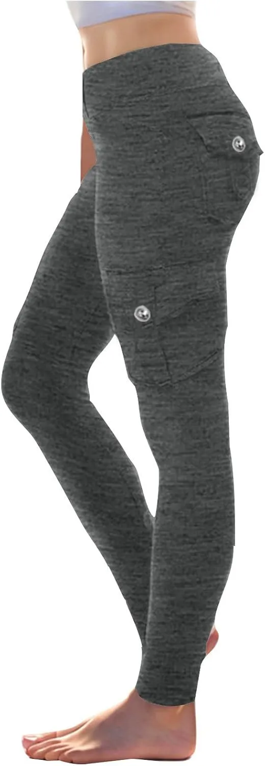 Butt Lifting Leggings with Pockets Workout Cargo Leggings High Waist Yoga Pants Workout Running Tights Leggings