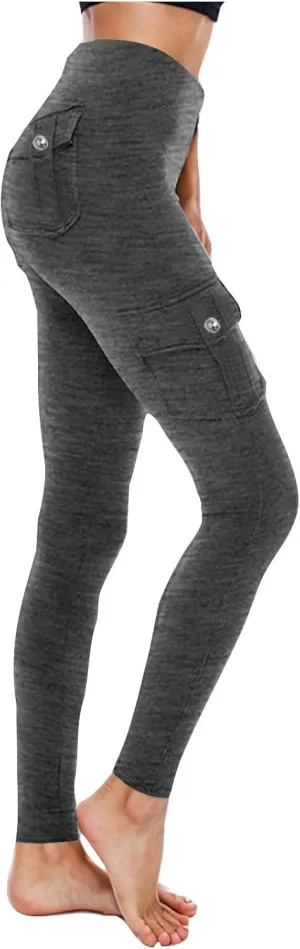 Butt Lifting Leggings with Pockets Workout Cargo Leggings High Waist Yoga Pants Workout Running Tights Leggings