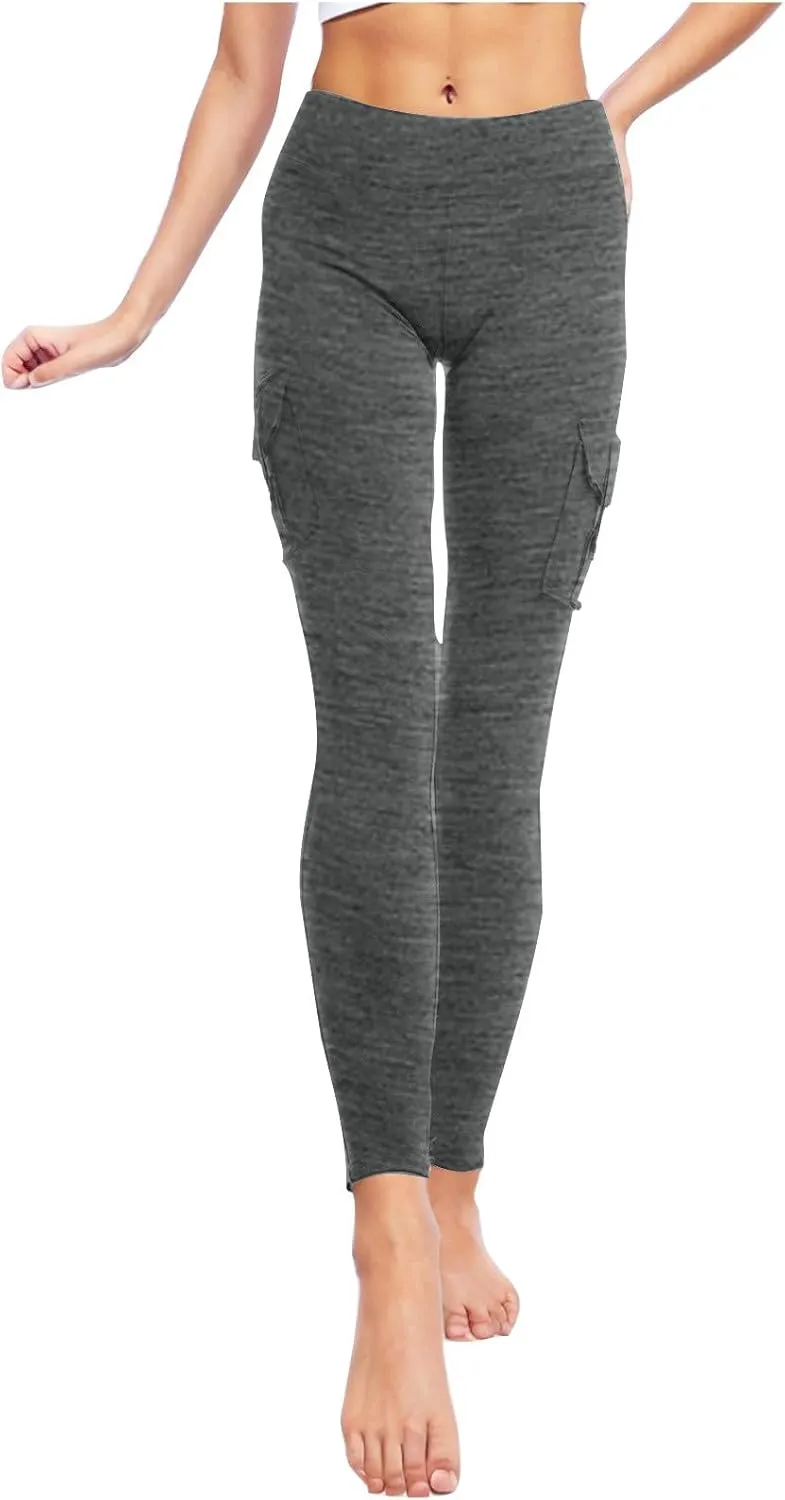Butt Lifting Leggings with Pockets Workout Cargo Leggings High Waist Yoga Pants Workout Running Tights Leggings