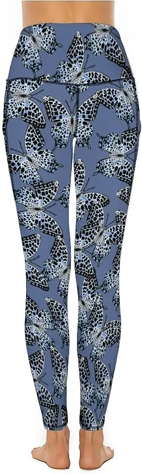 Butterfly Print Extra Long Yoga Pants Tummy Control Yoga Pants Christmas Leggings Shapewear Athletic for Women Winter