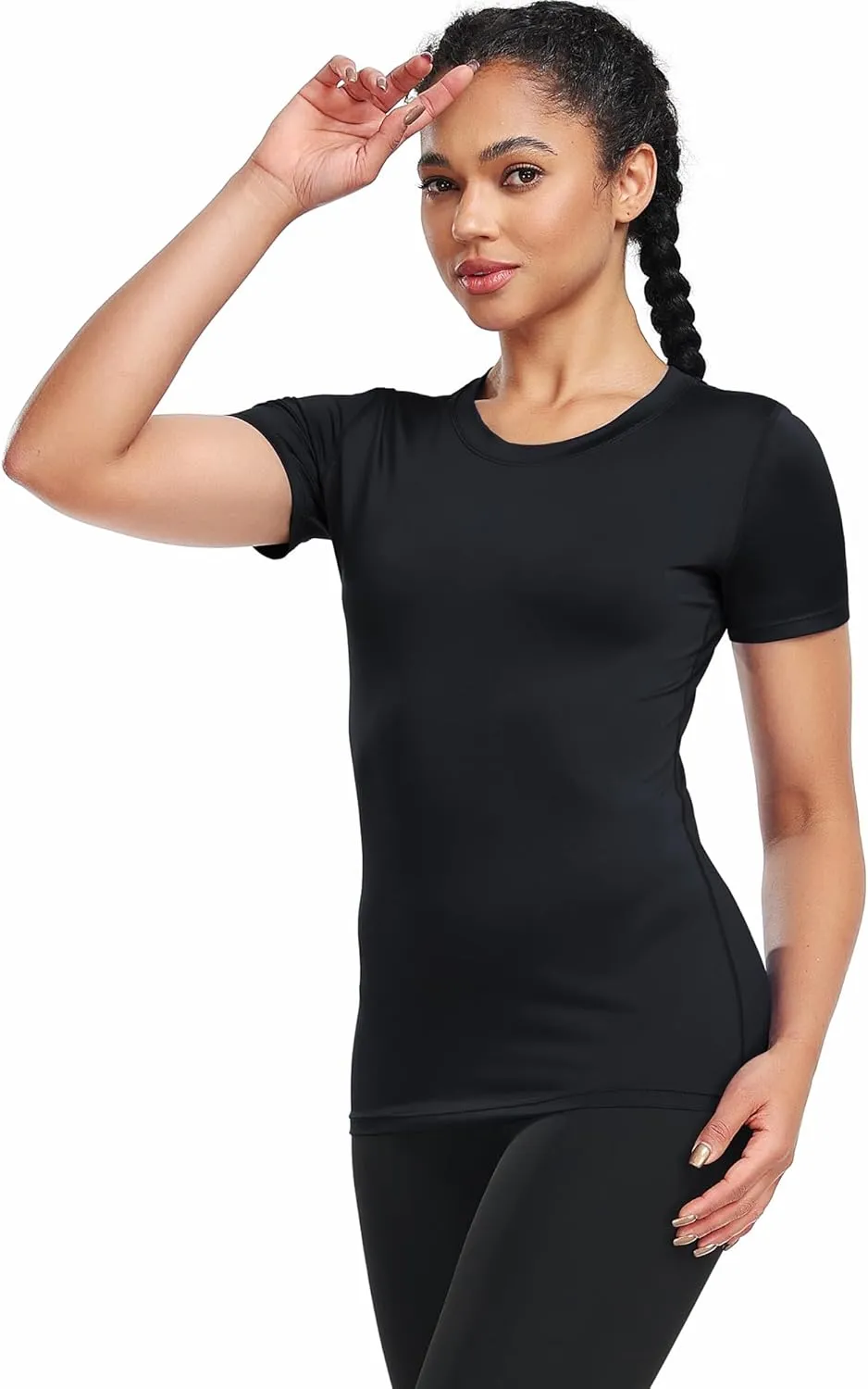 CADMUS 3/4/5 Pack Women's Compression Shirt Running Athletic T-Shirts Workout Tops Baselayer Short Sleeve Yoga Gym Sports