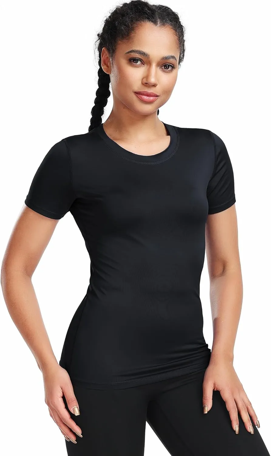 CADMUS 3/4/5 Pack Women's Compression Shirt Running Athletic T-Shirts Workout Tops Baselayer Short Sleeve Yoga Gym Sports