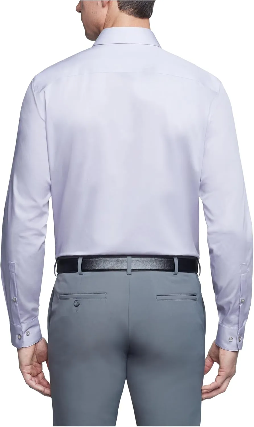 Calvin Klein Men's Dress Shirt Regular Fit Herringbone Stretch