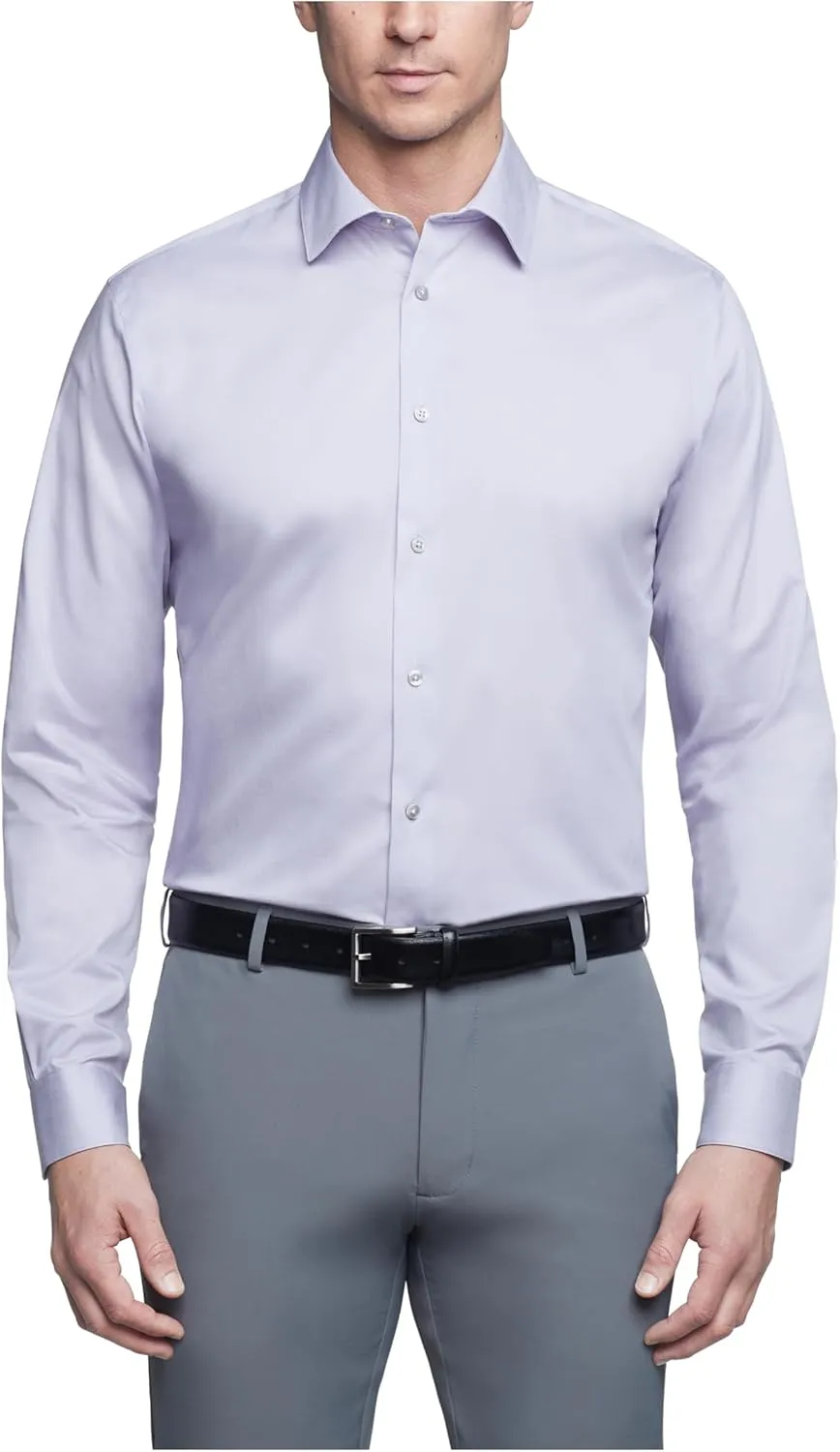 Calvin Klein Men's Dress Shirt Regular Fit Herringbone Stretch