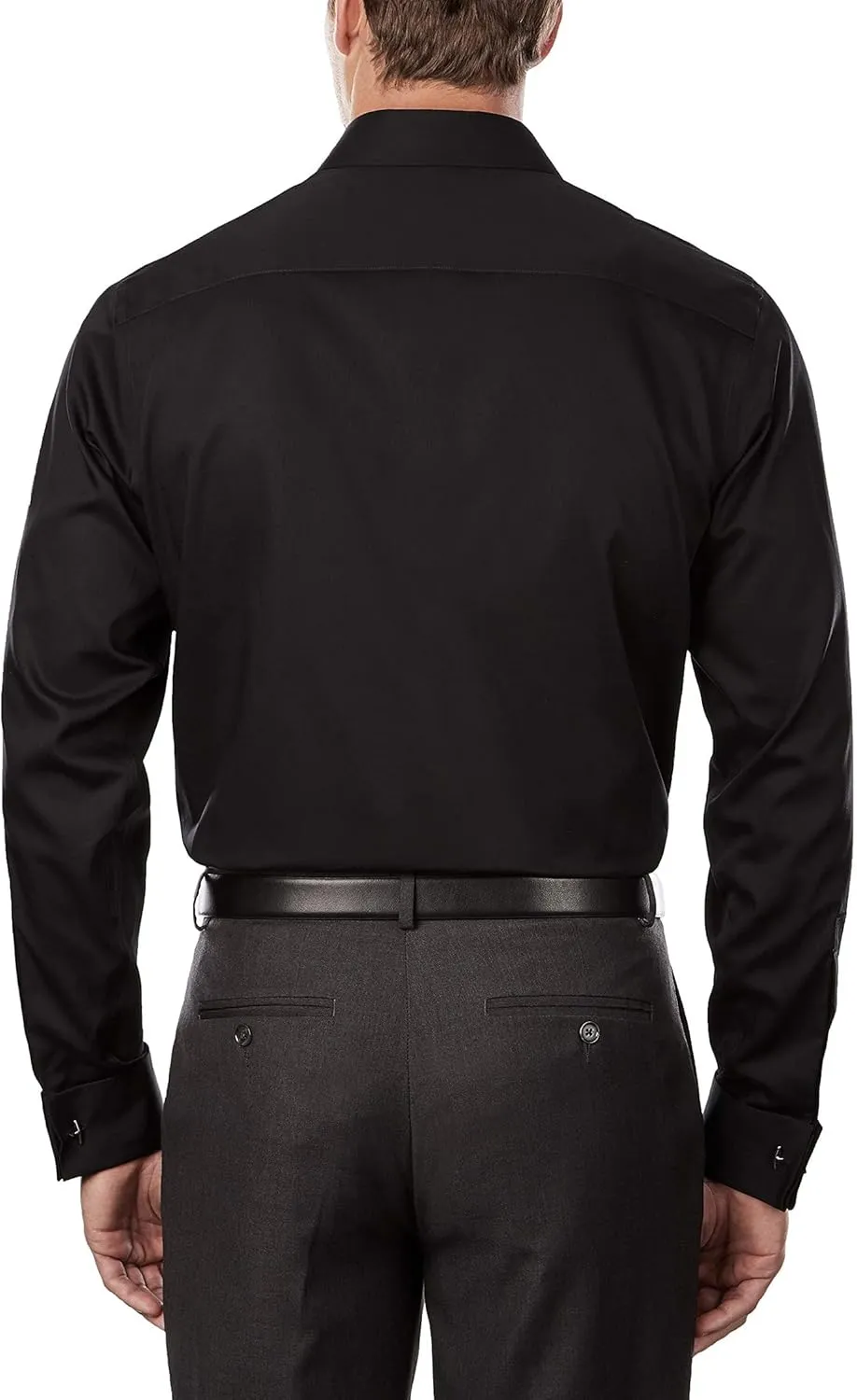 Calvin Klein Men's Dress Shirt Regular Fit Non Iron Herringbone French Cuff
