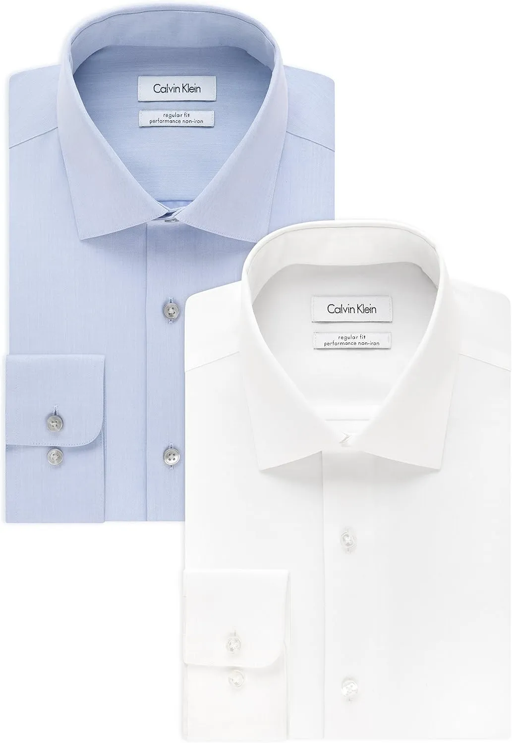 Calvin Klein Men's Dress Shirt Regular Fit Non Iron Herringbone