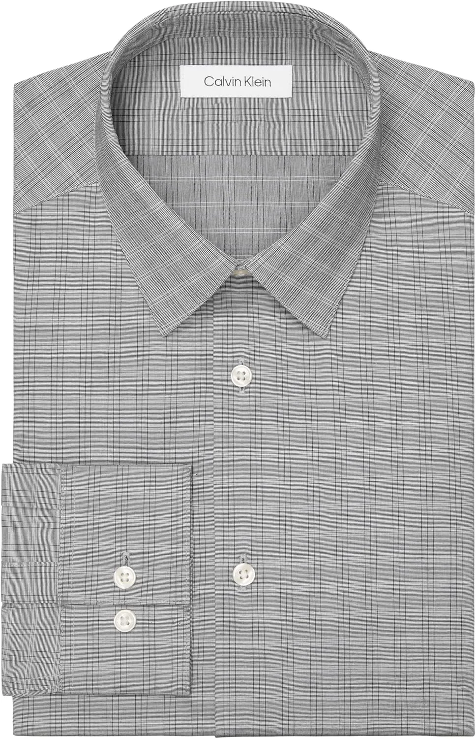 Calvin Klein Men's Dress Shirt Regular Fit Non Iron Stretch Check