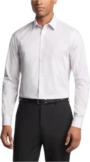 Calvin Klein Men's Dress Shirt Regular Fit Non Iron Stretch Check