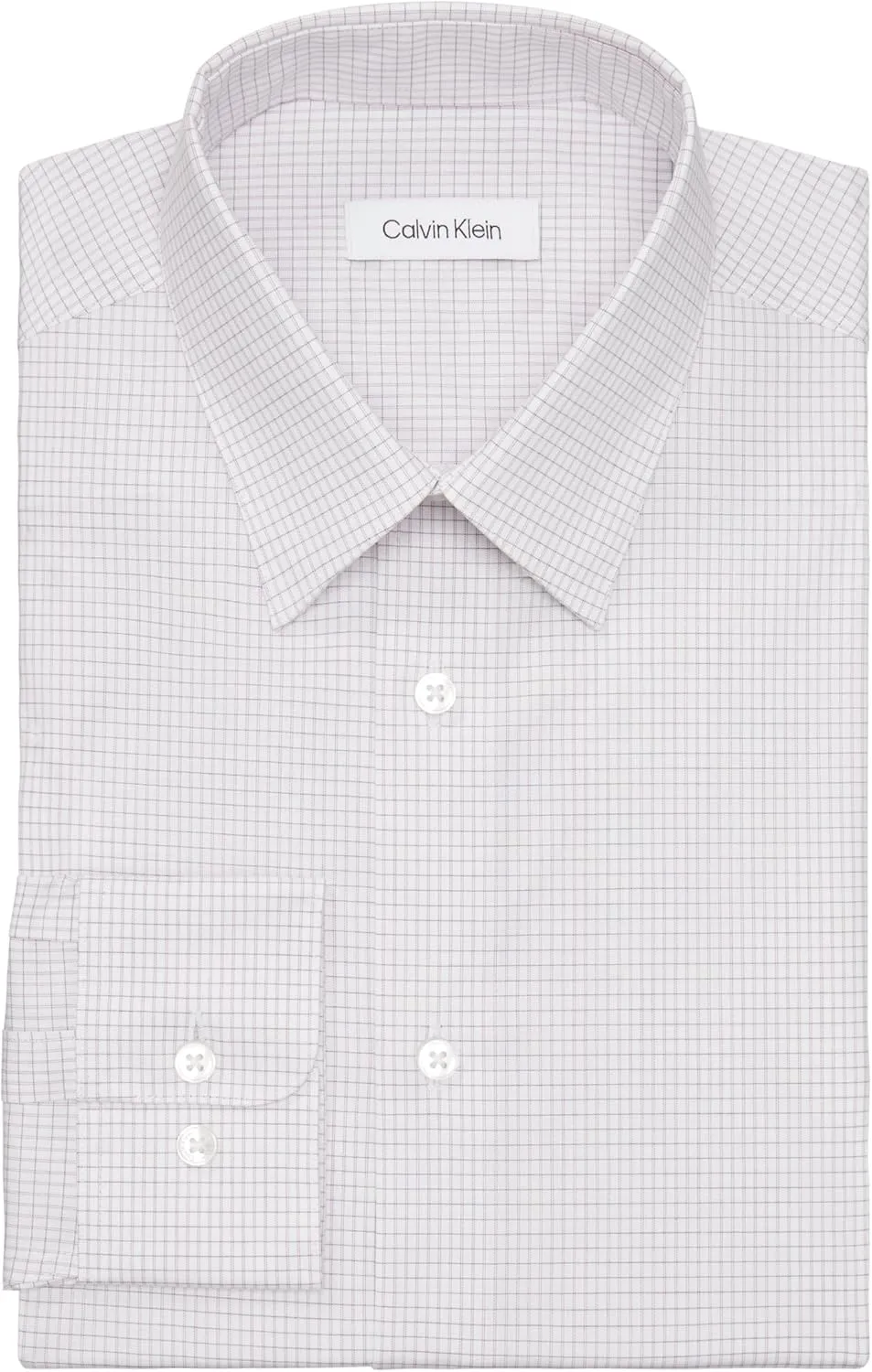 Calvin Klein Men's Dress Shirt Regular Fit Non Iron Stretch Check