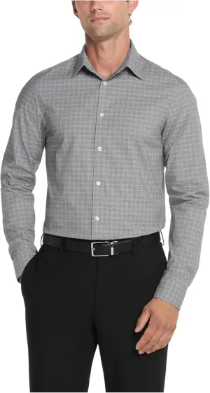 Calvin Klein Men's Dress Shirt Regular Fit Non Iron Stretch Check