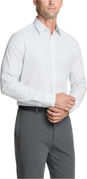 Calvin Klein Men's Dress Shirt Regular Fit Non Iron Stretch Print