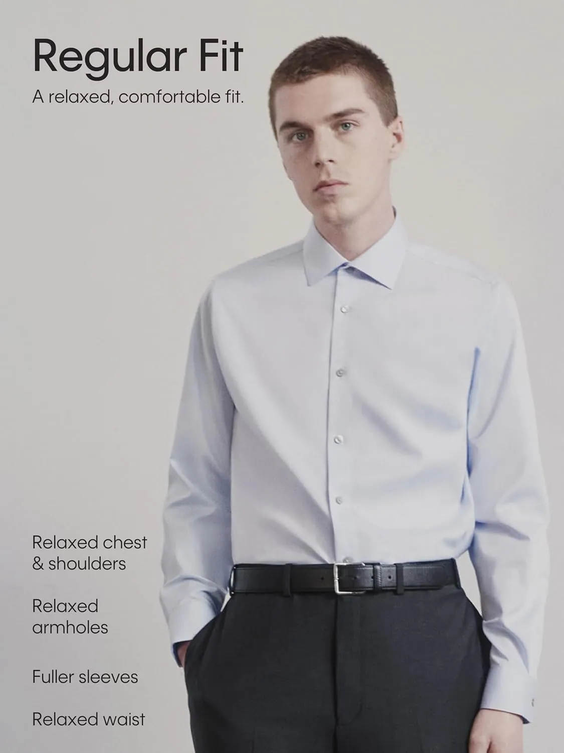 Calvin Klein Men's Dress Shirt Regular Fit Non Iron Stretch Solid