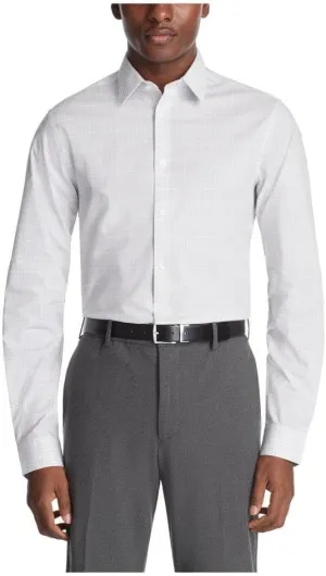 Calvin Klein Men's Non Iron Slim Fit Herringbone French Cuff Dress Shirt