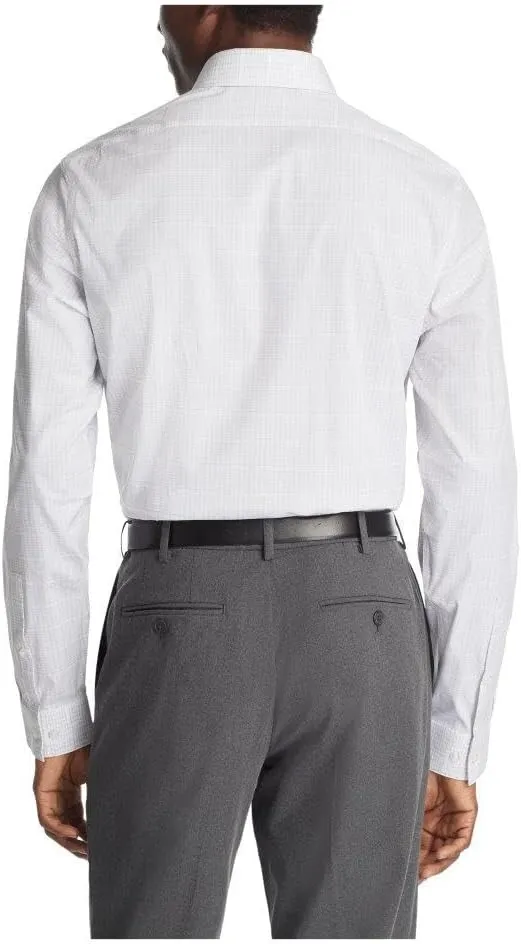 Calvin Klein Men's Non Iron Slim Fit Herringbone French Cuff Dress Shirt