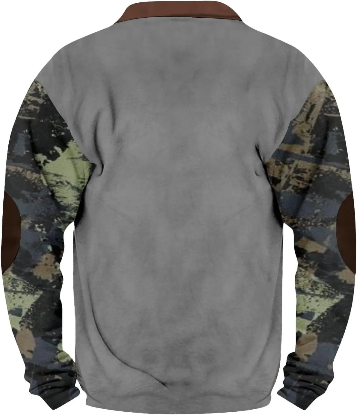 Camo Long Sleeve Shirt Men Trendy Vintage Print Pullover Sweatshirt Quarter Zip Henley Shirts Casual V Neck Tops