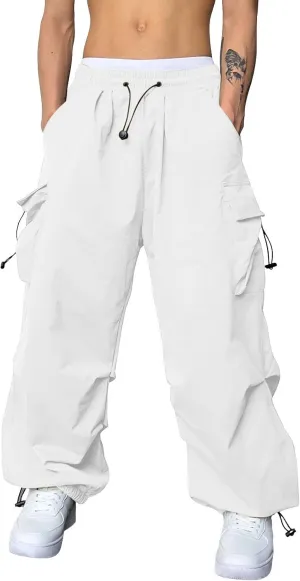 Cargo Pants for Men Baggy Parachute Pants Men Streetwear Y2K Joggers Drawstring Sweatpants Mens Lightweight Trousers