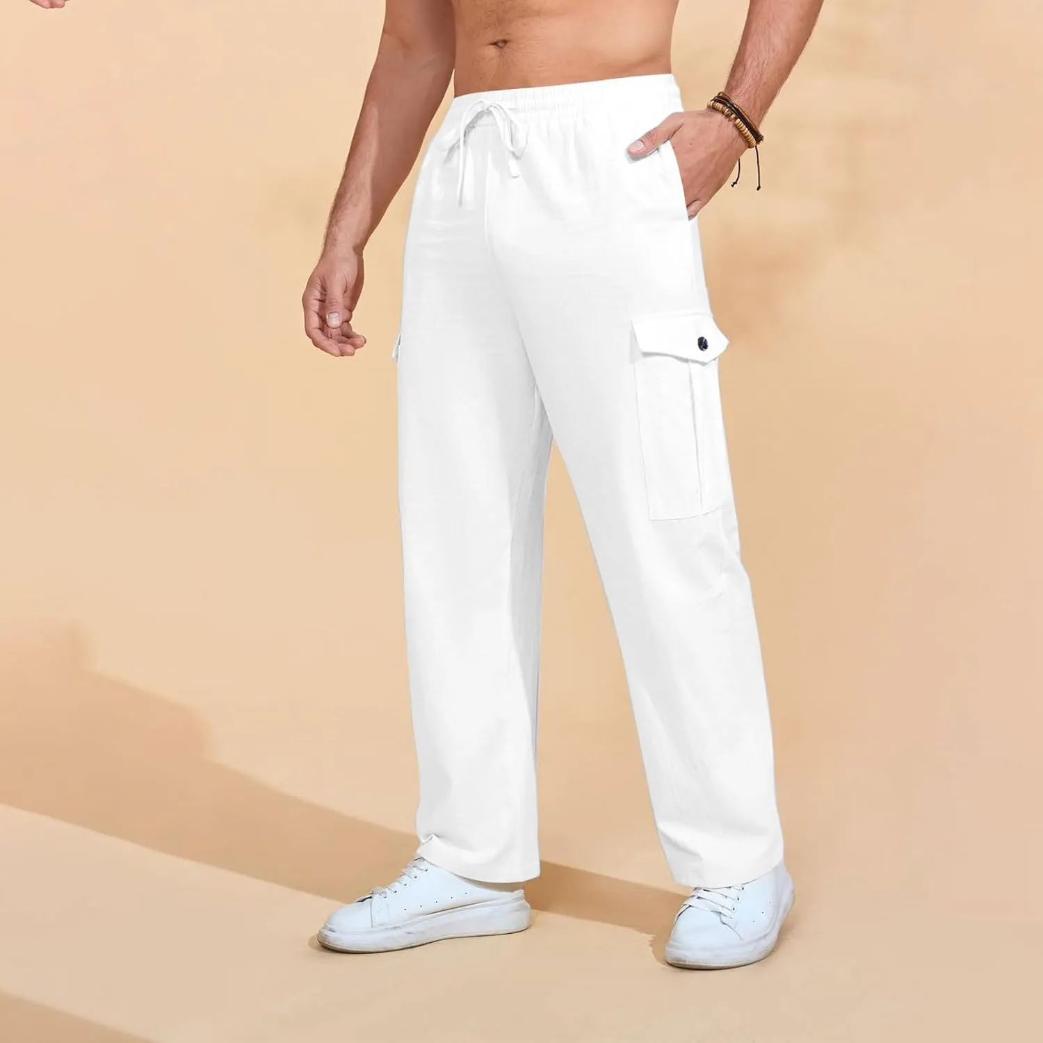 Cargo Pants for Men Lightweight Breathable Pants Water Resistant Wide Leg Stretch Trousers Workout Fishing