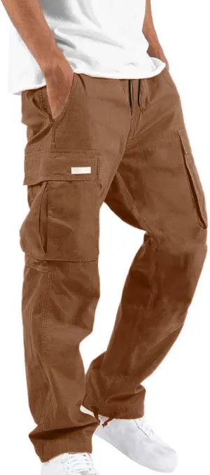 Cbcbtwo Lightweight Cargo Pants Men Multi Pockets Work Pants Stretch Elastic Waist Joggers Relaxed Fit Hiking Sweatpants