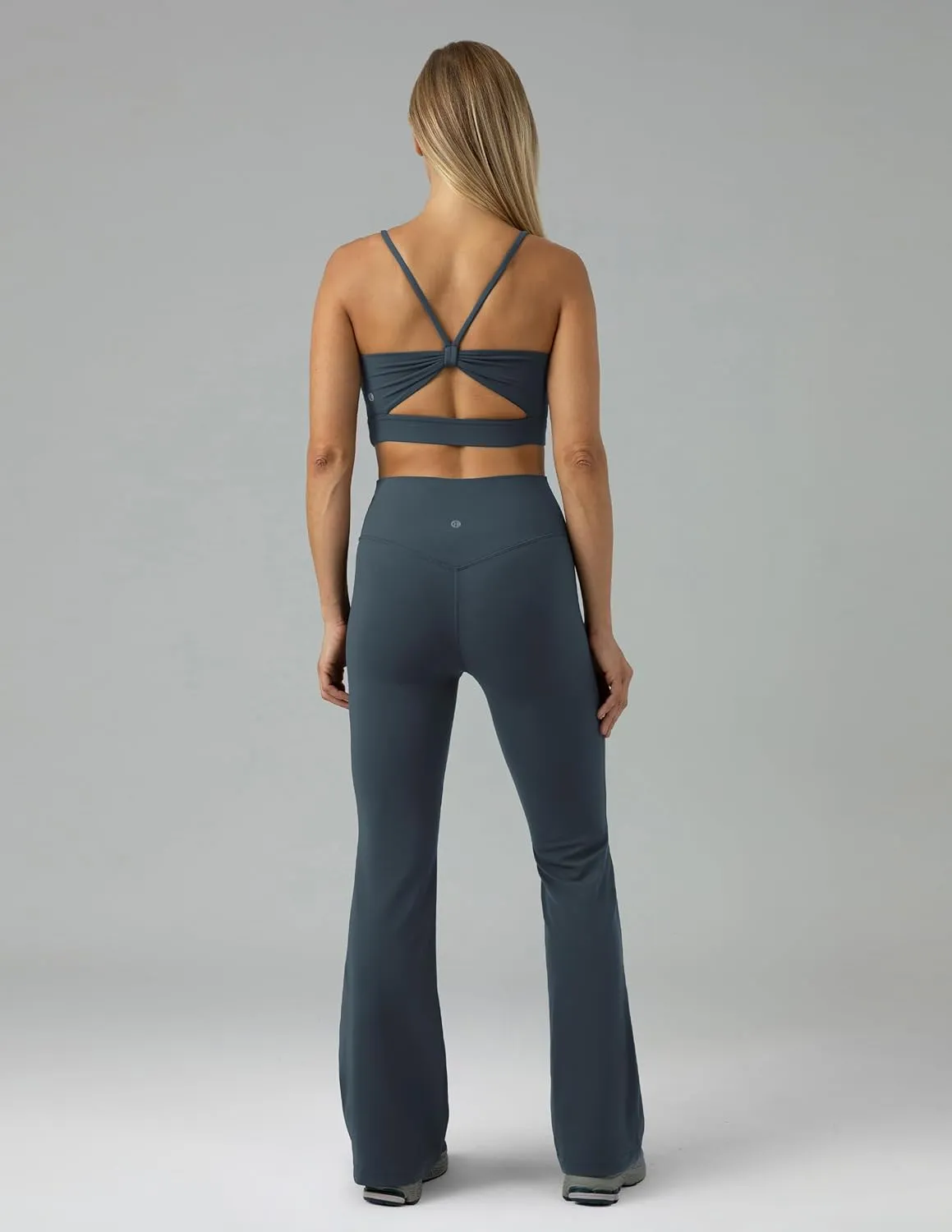 Colorfulkoala Women's Dreamlux Crossover Flare Leggings High Waisted Tummy Control Wide Leg Yoga Pants 29.5" / 31.5" Inseam