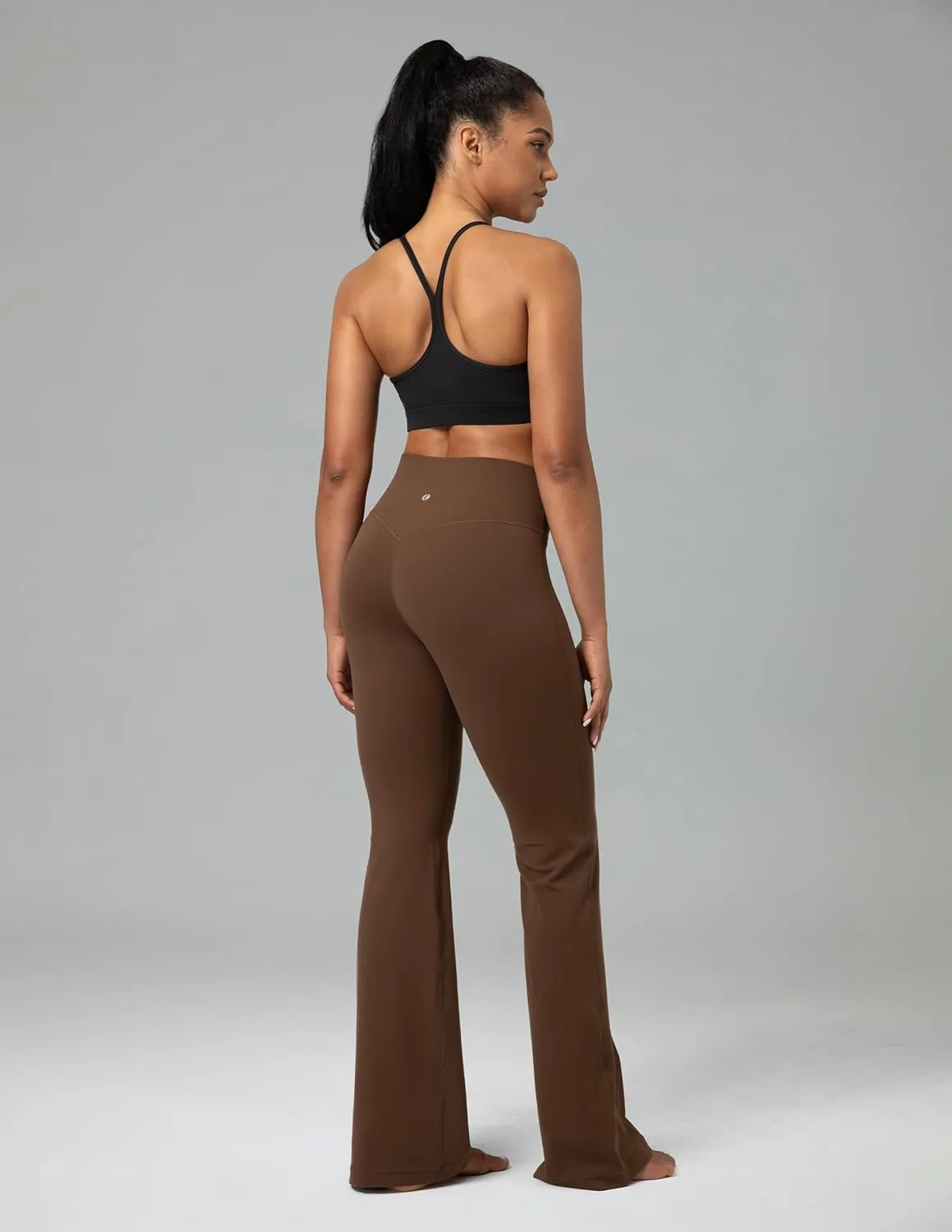 Colorfulkoala Women's Dreamlux Crossover Flare Leggings High Waisted Tummy Control Wide Leg Yoga Pants 29.5" / 31.5" Inseam