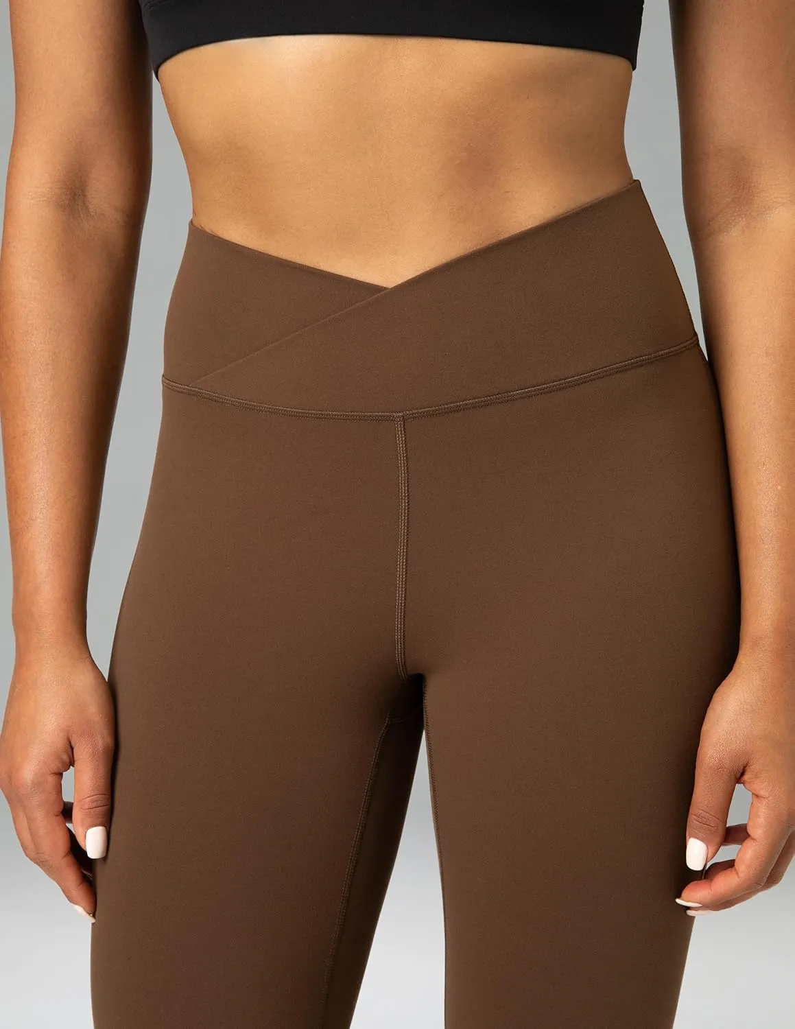 Colorfulkoala Women's Dreamlux Crossover Flare Leggings High Waisted Tummy Control Wide Leg Yoga Pants 29.5" / 31.5" Inseam