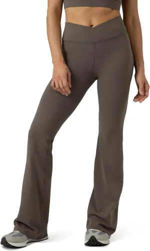 Colorfulkoala Women's Dreamlux Crossover Flare Leggings High Waisted Tummy Control Wide Leg Yoga Pants 29.5" / 31.5" Inseam
