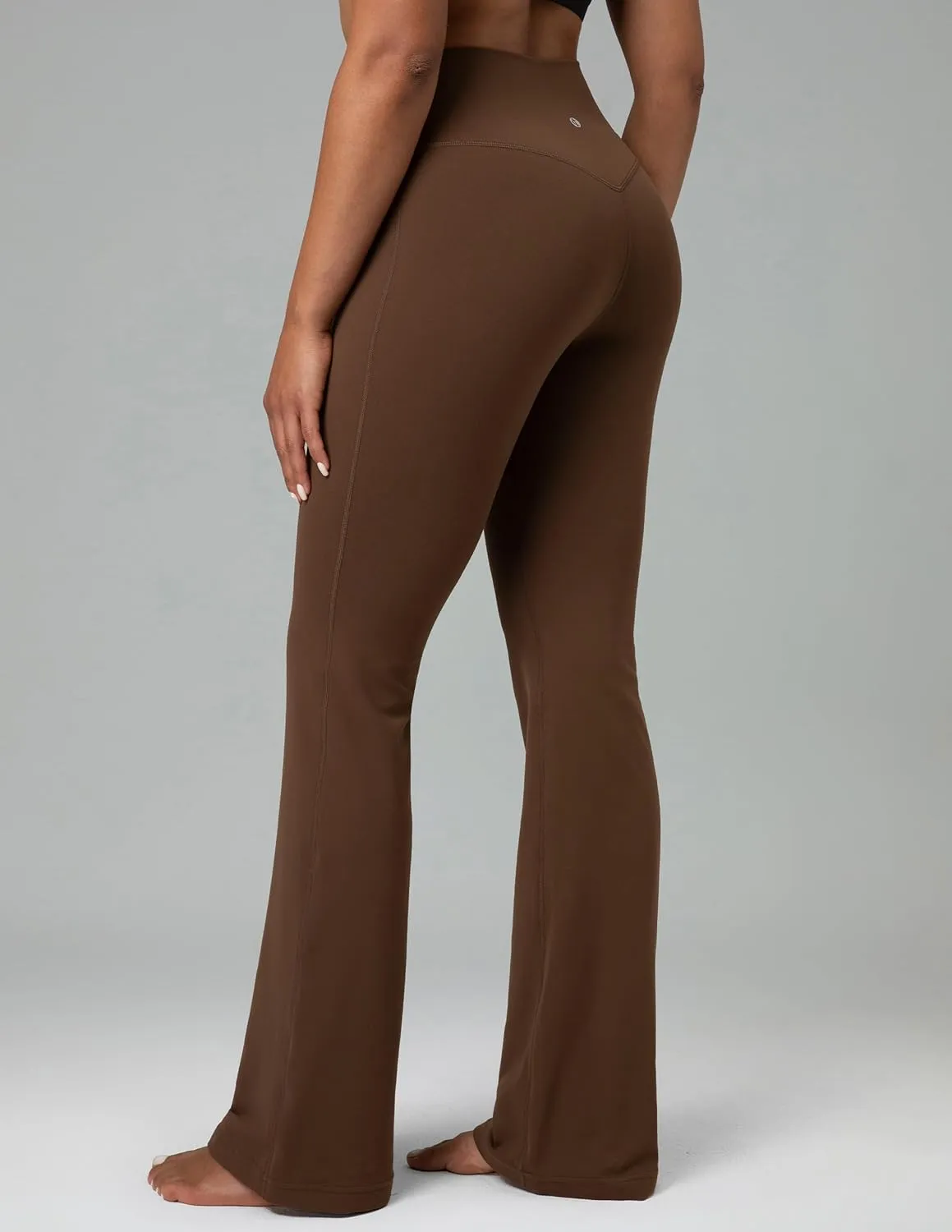 Colorfulkoala Women's Dreamlux Crossover Flare Leggings High Waisted Tummy Control Wide Leg Yoga Pants 29.5" / 31.5" Inseam