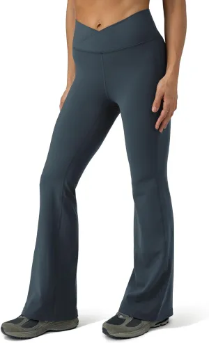 Colorfulkoala Women's Dreamlux Crossover Flare Leggings High Waisted Tummy Control Wide Leg Yoga Pants 29.5" / 31.5" Inseam