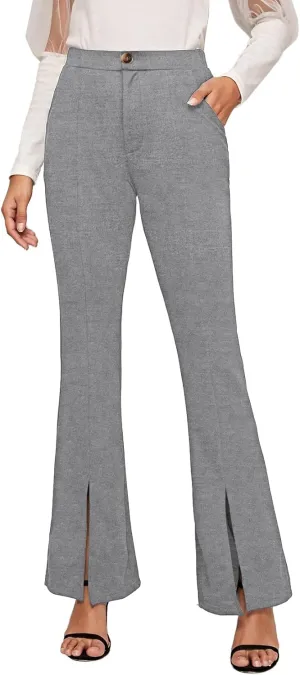 EVALESS Womens Dress Pants 2024 Fashion High Waisted Casual Flare Pants Slim Stretch Business Work Pants