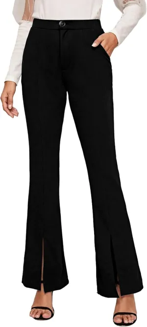 EVALESS Womens Dress Pants 2024 Fashion High Waisted Casual Flare Pants Slim Stretch Business Work Pants