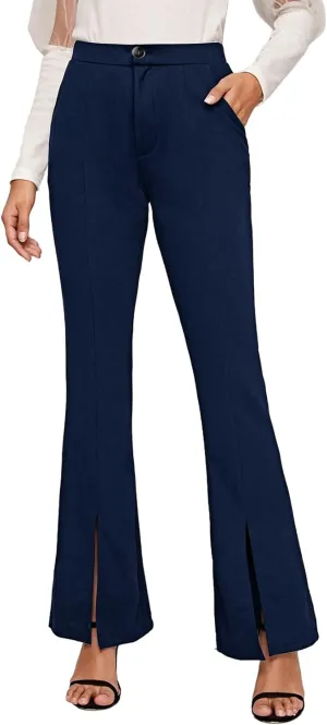EVALESS Womens Dress Pants 2024 Fashion High Waisted Casual Flare Pants Slim Stretch Business Work Pants