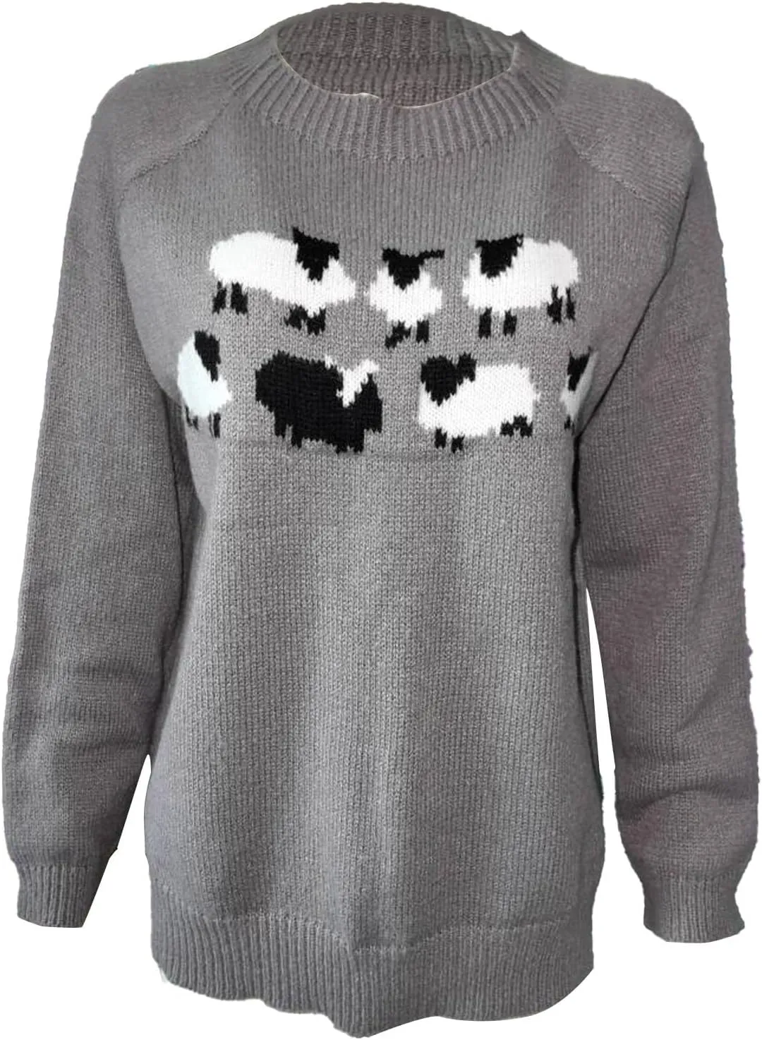 Fair Isle Sweater Women Plus Size Vintage Long Sleeve Crewneck Sweater Retro Fair Isle Knit Pullover Sweater Tops S-5XL