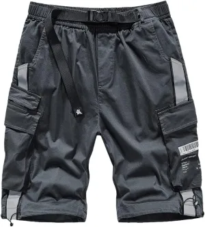 FIVETOSEVEN Mens Military Tactical Cargo Shorts Techwear Hip Hop Shorts Streetwear Hip Hop Short Pants Multi Pockets Casual