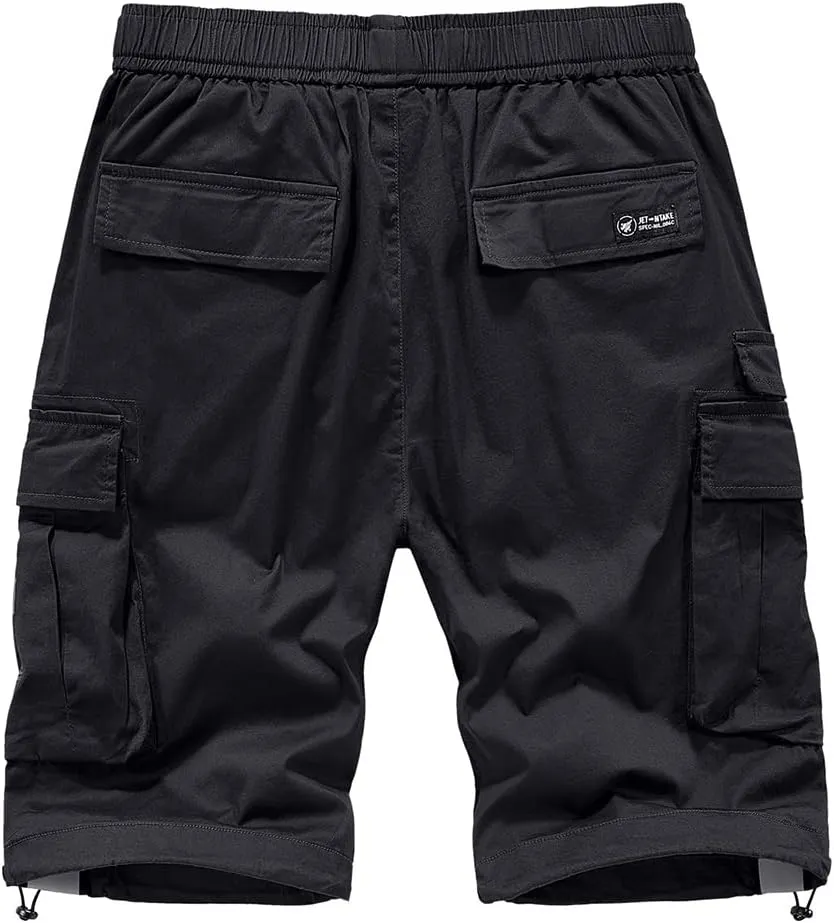 FIVETOSEVEN Mens Military Tactical Cargo Shorts Techwear Hip Hop Shorts Streetwear Hip Hop Short Pants Multi Pockets Casual