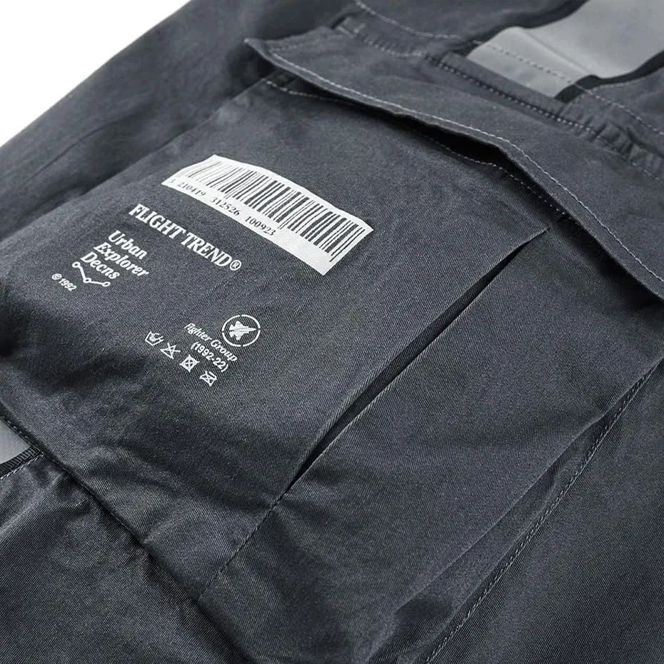 FIVETOSEVEN Mens Military Tactical Cargo Shorts Techwear Hip Hop Shorts Streetwear Hip Hop Short Pants Multi Pockets Casual