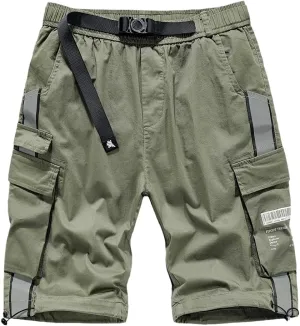 FIVETOSEVEN Mens Military Tactical Cargo Shorts Techwear Hip Hop Shorts Streetwear Hip Hop Short Pants Multi Pockets Casual