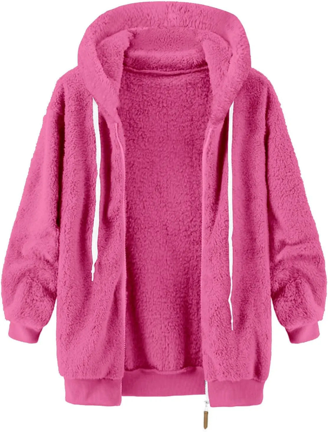 Fleece Jacket for Women Winter Sherpa Jacket Fuzzy Hoodie Jacket Zip Up Fleece Jacket Plus Size Warm Jacket