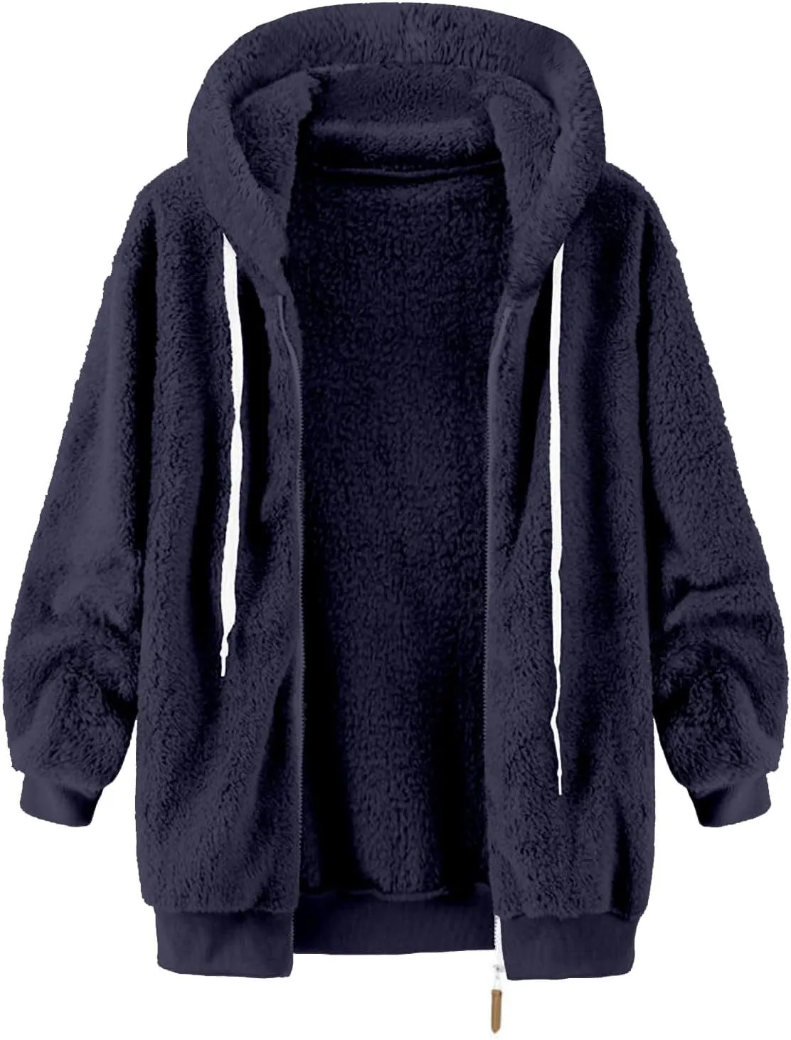 Fleece Jacket for Women Winter Sherpa Jacket Fuzzy Hoodie Jacket Zip Up Fleece Jacket Plus Size Warm Jacket